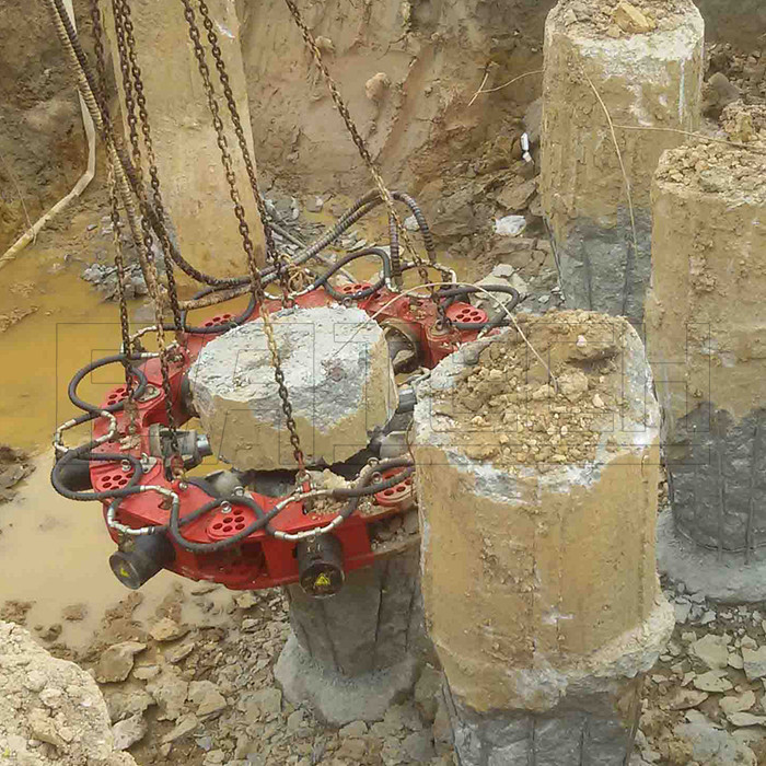 180mm 160pcs/8h  Hydraulic Pile Breaker For 300-2500mm Round Piles